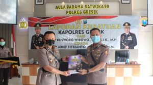 Dampak Covid-19, Pelepasan Kapolres Gresik Dilaksanakan Secara Sederhana