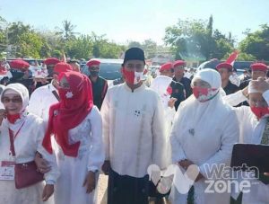 Paslon Fauzi – Eva ‘Curi Start’ Daftar Perdana di KPU Sumenep