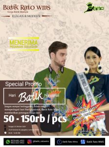 Peringati Hari Batik Nasional, Batik Rato WMS Beri Diskon Besar-besaran