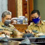 Foto: Wakil Wali Kota Bogor Dedie A Rachim, saat mengikuti rakor Perencanaan dan Penganggaran untuk Penanggulangan Kemiskinan di era Pandemi Covid-19 bersama Kemendagri.