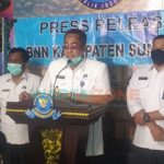 Foto: Kepala BNNK Sumenep, Bambang Sutrisno, saat menggelar Press Release akhir tahun 2020.
