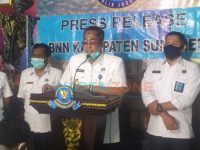 Foto: Kepala BNNK Sumenep, Bambang Sutrisno, saat menggelar Press Release akhir tahun 2020.