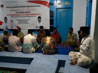 Foto: Ketua Front Pemuda Madura, Asip Irama, saat menyampaikan sambutan pada acara tasyakuran kemenangan Ahmad Fauzi-Hj. Dwi Khalifah versi quick count.