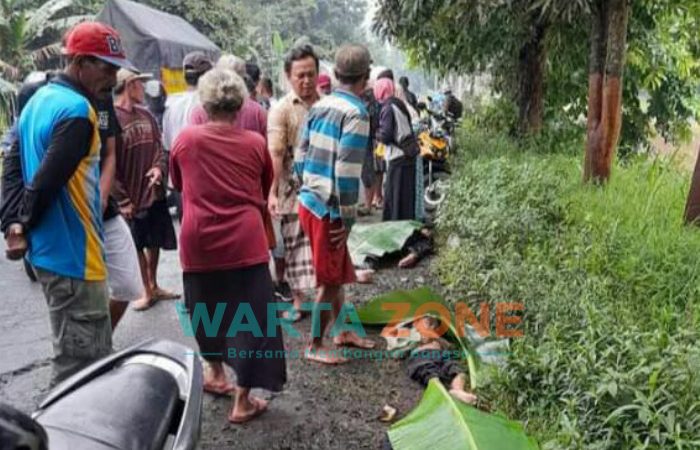 Kecelakaan lalu lintas yang terjadi di Dusun Tayeng, Desa Rowotengah, Kecamatan Sumberbaru, Kabupaten Jember.