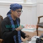 Foto: Wali Kota Bogor, Bima Arya, saat acara silaturahmi secara virtual sekaligus technical meeting Calon Penerima Anugerah Kebudayaan PWI Pusat Tahun 2021 di ruang kerja Wali Kota.