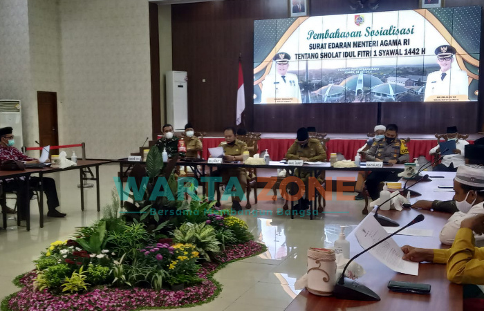 Foto: Rapat pembahasan pelaksanaan Salat Idul Fitri 1 Syawal 1442 Hijriah di Jember.