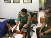 Foto: Wakil Ketua DPRD Jember, saat menyerahkan Bayi kucing hutan (Felis Bengalinsis) ke Balai BKSDA Wilayah III Jember.