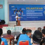 Foto: Bupati Sumenep, Achmad Fauzi, saat menghadiri Pelantikan PC-PMII Sumenep, masa khidmad 2021-2022.