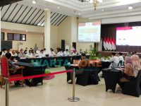 Caption: Suasana saat kegiatan pertemuan dengan KPK-RI di dalam Aula lantai dua Pendapa Wahyawibawagraha, Jumat (24/9/2021).
