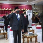 Foto: Bupati Sumenep, Achmad Fauzi, bersama pejabat Forkopimda)l dan sejumlah pimpinan OPD, saat mengikuti upacara peringatan Hari Kesaktian Pancasila, bersama Presiden RI secara virtual.