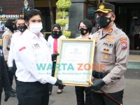 Foto: Kepolisian Resor Kota Malang Kota, saat menerima penghargaan dari Tim Reaksi Cepat Perlindungan Perempuan dan Anak Indonesia (PPAI).