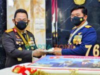 Foto: Kapolri Jenderal Listyo Sigit Prabowo, saat menyampaikan ucapan atas hari jadi Tentara Nasional Indonesia (TNI) ke-76.