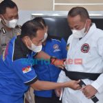 Foto: Kapolres Lamongan, AKBP Miko Indrayana, saat menerima kunjungan silaturahmi dari pengurus INKANAS Kabupaten Lamongan bertempat di lobby Mapolres Lamongan.