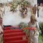 Foto: Tangkap layar video Bupati Jember dan istrinya Kasih Fajarini, saat bernyanyi dan berjoget di acara pernikahan keponakannya, di Hall New Sari Utama.