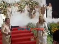Foto: Tangkap layar video Bupati Jember dan istrinya Kasih Fajarini, saat bernyanyi dan berjoget di acara pernikahan keponakannya, di Hall New Sari Utama.