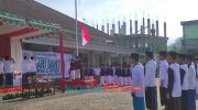 Foto: Kegiatan upacara Hari Santri Nasional 2021, di Ponpes Raudatul Ulum, Desa Sumberwringin, Kecamatan Sukowono, Jumat (22/10/2021).