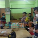 Caption : Tim Resmob Polsek Sukorambi, saat melakukan olah TKP ke SMKN 5 Jember, Selasa (5/10/2021).