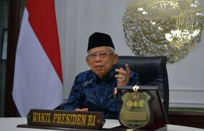Foto: Wakil Presiden (Wapres) RI, Ma’ruf Amin, meminta TNI dan Polri terus bersinergi dengan pemerintah daerah untuk mempercepat vaksinasi.
