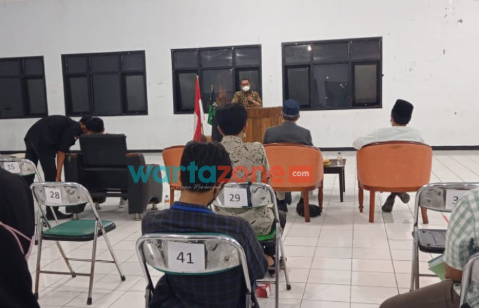 Caption: Kegiatan Basic Training Latihan Kader (LK) 1 Himpunan Mahasiswa Islam (HMI) Cabang Jember di Gedung Graha Bina Insani Jalan Mastrip, Kecamatan Sumbersari, Sabtu (9/10/2021).