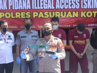 Foto: Kapolres Pasuruan Kota, AKBP Arman, saat menggelar press rilis di halaman Polres Pasuruan Kota.