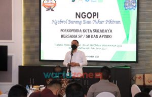Jelang Penetapan Upah Minimum 2022, Polrestabes Surabaya Memprakarsai Ngopi Bareng Forkopimda