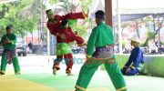 Foto: Penampilan pencak Silat dalam apel bersama bertempat di Pendopo Kongas Arum Kusumaning Bongso Kabupaten Tulungagung.