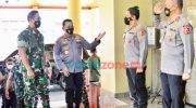 Foto: Panglima TNI Jenderal Andika Perkasa, saat menyambangi Kapolri Jenderal Listyo Sigit Prabowo di Mabes Polri.