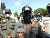 Foto: Pelaksanaan apel kesiapan pengamanan Pilkades serentak di halaman kantor Pemkab Jember, Rabu (24/11/2021).