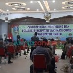 Caption: Kegiatan Pendampingan Monitoring dan Evaluasi Percepatan Vaksinasi Covid-19 di Kabupaten Jember, bertempat di Aula PB Sudirman, Kantor Pemkab Jember.