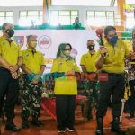 Foto: Wakapolda Jatim, Brigjen Pol Slamet Hadi Supraptoyo, saat membuka Kejurprov Bola Voli 2021 di Gelanggang olahraga (GOR) Merdeka yang berlokasi di jalan Gus Dur Jombang.