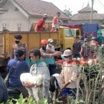 Foto: Tim kepolisian bersama para relawan saat membantu mengevakuasi korban bencana alam erupsi gunung Semeru di Lumajang, Jawa Timur.