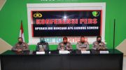 Foto: Sejumlah petinggi Polri saat menyampaikan hasil identifikasi Tim DVI Mabes Polri dalam pencarian jenazah korban erupsi Gunung Semeru