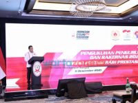 Foto: Jenderal Listyo Sigit Prabowo, menyampaikan sambutan usai resmi dilantik sebagai Ketua Umum Pengurus Besar Ikatan Sport Sepeda Indonesia (PB ISSI) masa bakti 2021-2025.