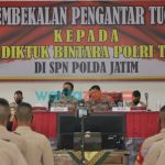 Foto: Kapolda Jatim Irjen Pol Nico Afinta, saat memberikan pembekalan pengantar tugas, dan pemberian motivasi kepada Siswa Diktuk Bintara Polri dan Dikmaba TNI AD di SPN Mojokerto.