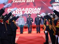 Foto: Kapolri Jenderal Listyo Sigit Prabowo menghadiri acara pembinaan tradisi pra-pengakhiran dinas Perwira Tinggi (Pati) Polri tahun 2021 di Auditorium PTIK, Jakarta Selatan.
