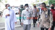 Foto: Menteri Koordinator Bidang Politik Hukum dan Keamanan Indonesia Mahfud MD melakukan kunjungan ke Surabaya Jawa Timur.