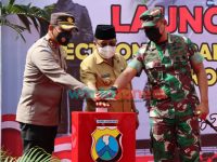 Foto: Forkopimda Blitar Kota resmi menerapkan sistem ETLE (electronic traffic law enforcement) di tiga titik jalan wilayah Kota Blitar.