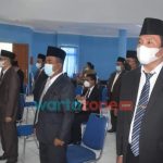 Foto: Bupati Nias, Ya'atulo Gulo melantik sejumlah pejabat pimpinan tinggi pratama, jabatan Administrator, bertempat di ruang Oval lantai III Kantor Bupati Nias.