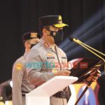 Foto: Kapolda Jatim Irjen Pol Nico Afinta memimpin langsung Upacara Sertijab empat pejabat utama dan lima kapolres jajaran di Gedung Mahameru Mapolda Jatim.