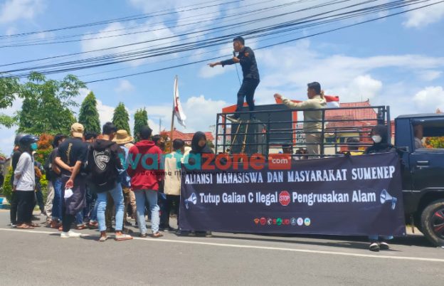 Demo Mahasiswa, Demo, Pemkab Sumenep, Galian C Ilegal, Ditutup Galian C Ilegal, Sumenep, Berita Sumenep,