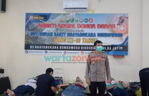 Sambut HUT Ke-16, RS Bhayangkara Bondowoso Gelar Donor Darah
