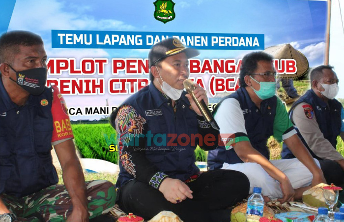 Dinas Ketahanan Pangan dan Pertanian Sumenep, Kepala DKPP Arif Firmanto, Panen perdana demplot, Panen perdana padi varietas unggul, Berita Sumenep,
