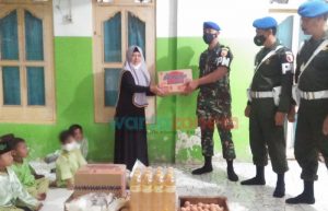 Jelang Ramadan, Subdenpom V/3-2 Jember Bagikan Paket Sembako ke Panti Asuhan