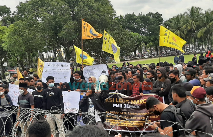 PMII Jember Turun Jalan, Beri Catatan Merah Satu Tahun Kepemimpinan Bupati dan Wabup
