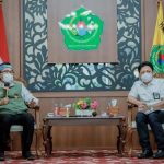 Foto: Pengurus BBWS Brantas saat melakukan silaturahmi dengan Bupati Pamekasan Baddrut Tamam, di Peringgitan Dalam Mandhapa Aghung Ronggosukowati.