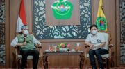 Foto: Pengurus BBWS Brantas saat melakukan silaturahmi dengan Bupati Pamekasan Baddrut Tamam, di Peringgitan Dalam Mandhapa Aghung Ronggosukowati.