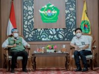 Foto: Pengurus BBWS Brantas saat melakukan silaturahmi dengan Bupati Pamekasan Baddrut Tamam, di Peringgitan Dalam Mandhapa Aghung Ronggosukowati.