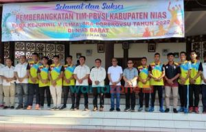 Bupati Nias Berangkatkan Kontingen Bola Voli Berlaga di Kejuaraan Pra Porprovsu
