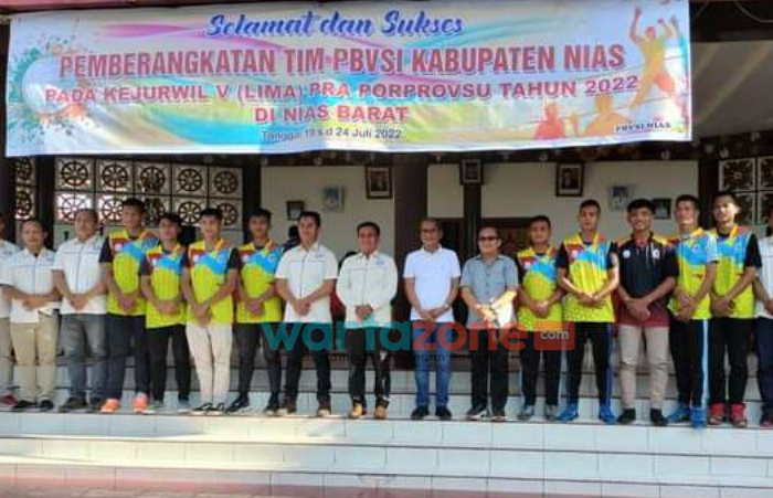 Bupati Nias Berangkatkan Kontingen Bola Voli Berlaga di Kejuaraan Pra Porprovsu