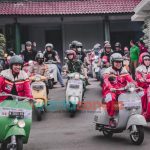 Ratusan Skuter Mania Riding Bareng Keliling Jember Pakai Vespa